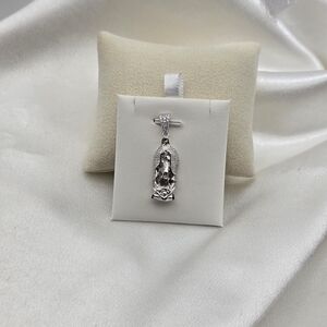 Elegant Sterling Silver 925 Moissanite Mother Mary Pendant
